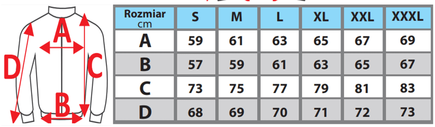 Tabla de tallas de ropa BHP DEDRA