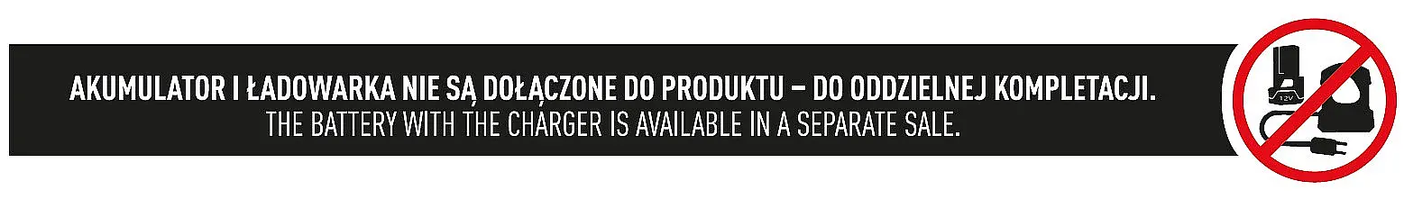 Produkt nie zawiera akumulatora i ładowarki.