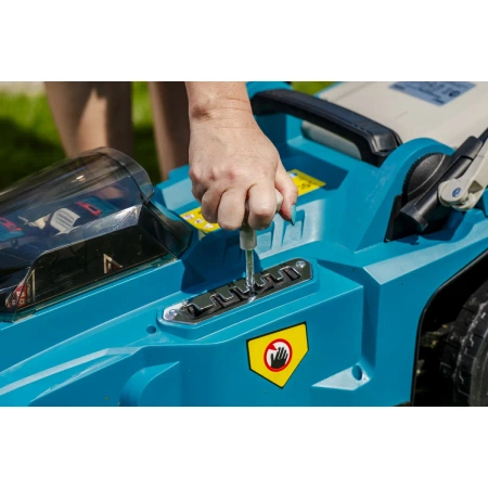 Kosiarka akumulatorowa bezszczotkowa 2x18V, DEDRA SAS+ALL DED7199 szerokość koszenia 37cm, silnik bezszczotkowy