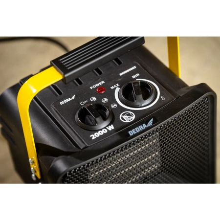 Nagrzewnica elektryczna PTC 2,0kW, kwadratowa, czarna, stojak DEDRA DED9930C3 ceramiczny element grzejny