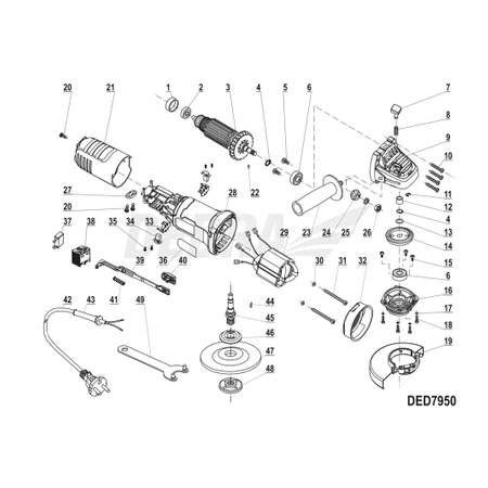 Części zamienne do szlifierki kątowej DEDRA DED7950