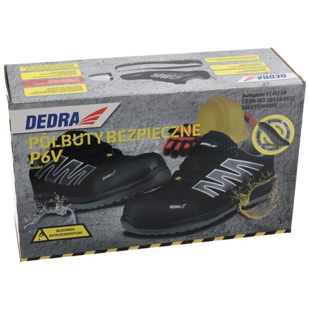 Półbuty bezpieczne, buty BHP, DEDRA BH9P6V-47 zamszowe, rozmiar: 47, kat.S1 
