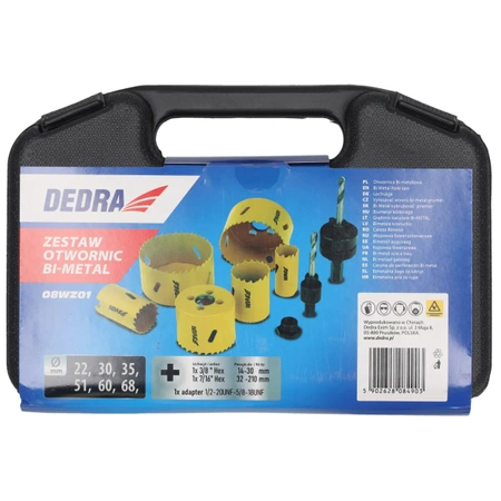 Zestaw otwornic bimetalowych DEDRA 08WZ01 8szt