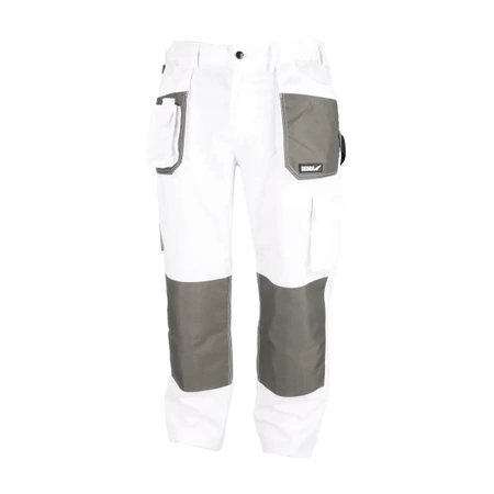 Spodnie ochronne DEDRA BH4SP-S S/48, białe, White line 190g/m2