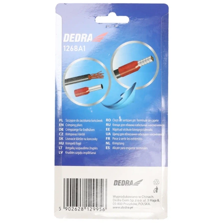 Szczypce do zaciskania końcówek tulejkowych DEDRA 1268A1 0.25-10mm2