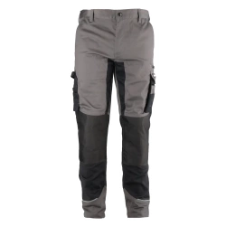Spodnie robocze z elastanem, rozciągliwe DEDRA BH54SP-XXL, rozm. XXL/58, 240g/m², szare