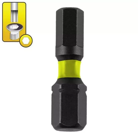 Końcówki wkrętakowe udarowe, bity udarowe HEX  DEDRA 18A54H40-02 H4x25mm, 2szt blister