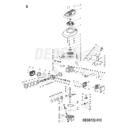 Części zamienne do kosiarki spalinowej DEDRA DED8722-51C