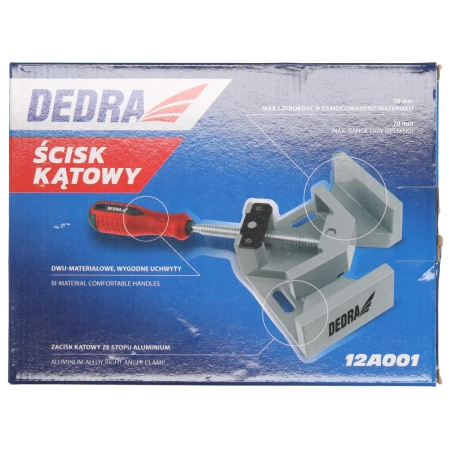 Ścisk stolarski kątowy, ścisk narożny do kątów wewnętrznych 70mm DEDRA 12A001