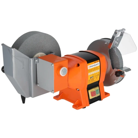 Szlifierka stołowa, dwutarczowa A067130 PANSAM 250W, 150x20mm, 200x20mm, do pracy na sucho i mokro