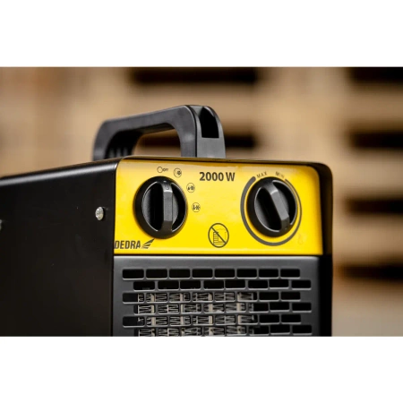 Nagrzewnica elektryczna PTC 2,0kW, kwadratowa, czarna DEDRA DED9930C1 ceramiczny element grzejny