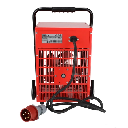 Nagrzewnica elektryczna 5kW, 400V, kwadratowa, czerwona DEDRA DED9922