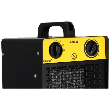 Nagrzewnica elektryczna PTC 3,0kW, kwadratowa, czarna DEDRA DED9931C1 ceramiczny element grzejny