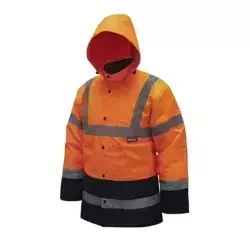 Kurtka ocieplana, parka, kurtka przedłużona DEDRA BH80K4-XL rozmiar XL, pomarańczowa