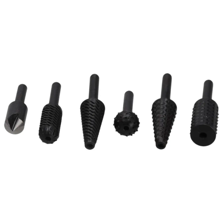 Frezy trzpieniowe do metalu i drewna, DEDRA 07F501 6szt zestaw, trzpień 6mm, HCS