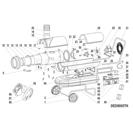 Części zamienne do nagrzewnicy olejowej DEDRA DED9955TK