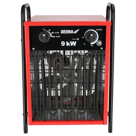 Nagrzewnica elektryczna 9kW, 400V, kwadratowa, czerwona DEDRA DED9924