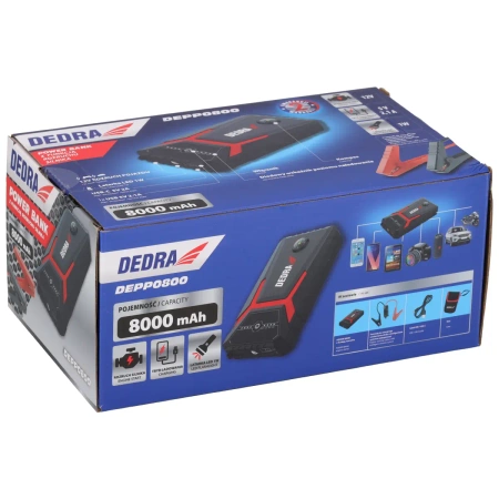 Power-bank z funkcją rozruchu silnika, booster, jump starter DEDRA DEPP0800, Li-Ion 8000mAh
