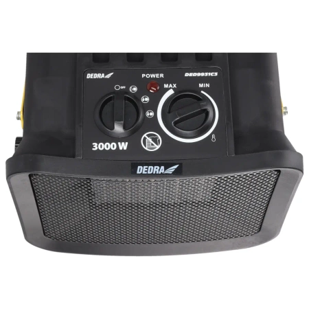 Nagrzewnica elektryczna PTC 3,0kW, kwadratowa, czarna, stojak DEDRA DED9931C3 ceramiczny element grzejny