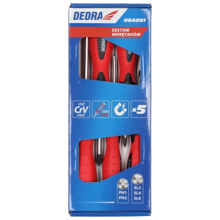 Zestaw wkrętaków DEDRA 06A091 5szt, stal CrV
