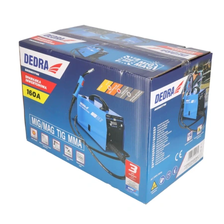 Spawarka inwertorowa 160A IGBT MIG/MAG, DEDRA DESMI171M, z funkcją TIG, MMA