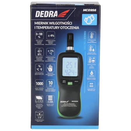 Miernik wilgotności i temperatury otoczenia DEDRA MC0956