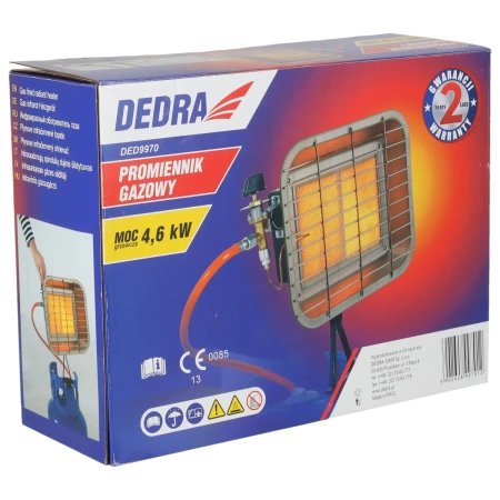 Promiennik gazowy na butlę, słoneczko 4,6kW DEDRA DED9970