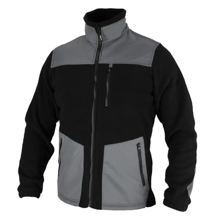 Bluza polarowa ze wstawkami, 280g/m2, rozm.S, czarno-szara, DEDRA BH6PA1-S