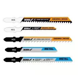 Zestaw brzeszczotów do wyrzynarki DEDRA 08T001 5szt, do drewna, metalu, uchwyt T