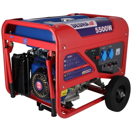 Agregat prądotwórczy, generator DEDRA DEGB6500K moc max. 5,5kW, moc 5kW, miedziane uzwojenie silnika