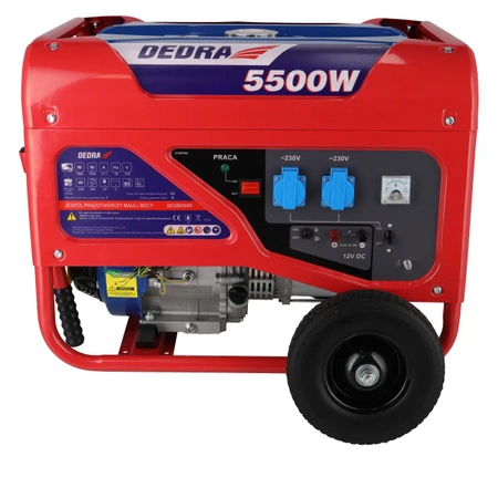 Agregat prądotwórczy, generator DEDRA DEGB6500K moc max. 5,5kW, moc 5kW, miedziane uzwojenie silnika