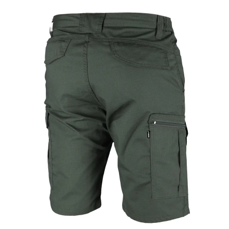 Szorty robocze, krótkie spodnie robocze, DEDRA BH31AST-S, rip-stop + spandex, rozm. S, gramatura 220g/m2, ciemnozielone