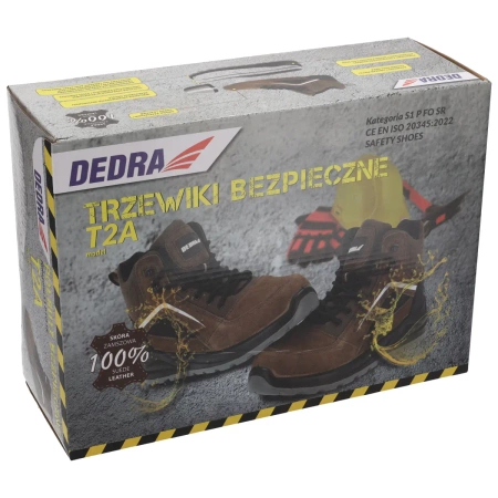Trzewiki bezpieczne, buty BHP  DEDRA BH9T2A-43 zamszowe, rozmiar: 43, kat.S1P SRC