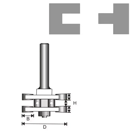 Frez do połączeń typu T DEDRA 07F211B łożyskowany, T8, D41, H6,35 B9,5 mm