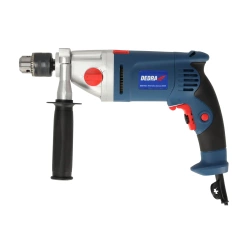 Wiertarka udarowa DEDRA DED7963 850W, dwa biegi, 0-1200, 0-2600 obr/min, uchwyt kluczykowy 13mm, korpus aluminiowy