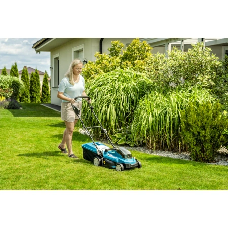 Kosiarka akumulatorowa bezszczotkowa 18V, DEDRA SAS+ALL DED7198 szerokość koszenia 33cm, silnik bezszczotkowy