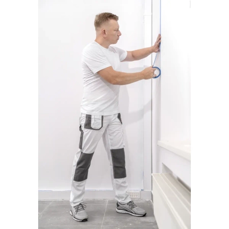 Spodnie ochronne DEDRA BH4SP-S S/48, białe, White line 190g/m2