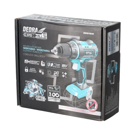 Wiertarko-wkrętarka akumulatorowa, wkrętarka 18V, DEDRA SAS+ALL DED7041 50Nm, 13mm, 2-biegi