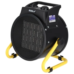 Nagrzewnica elektryczna PTC 3,0kW, okrągła czarna, stojak DEDRA DED9931C ceramiczny element grzejny