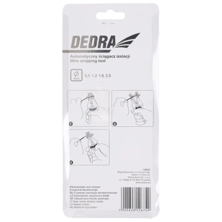 Automatyczny ściągacz izolacji DEDRA 1268S1 0,5mm, 1,2mm, 1,6mm, 2,0mm