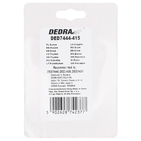 Dysza 415 do pistoletu bezpowietrznego DEDRA DED7444-415 do agregatu malarskiego DED7421 i DED7424