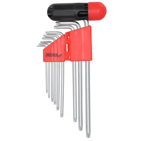 Zestaw kluczy TORX, imbusowe DEDRA 0654 CrV, 215mm, 9szt
