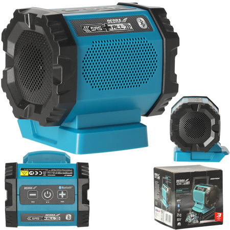 Głośnik akumulatorowy 18V bluetooth, port USB, DEDRA SAS+ALL DED7004