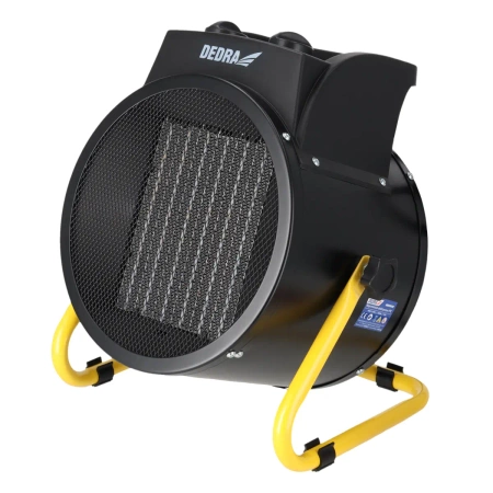 Nagrzewnica elektryczna PTC 5,0kW, 400V, okrągła, czarna DEDRA DED9932C ceramiczny element grzejny