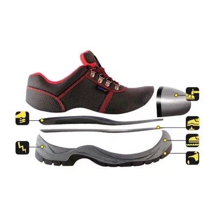 Półbuty bezpieczne, buty BHP  DEDRA BH9P1A-40 skórzane, rozmiar: 40, kat.S1P SRC