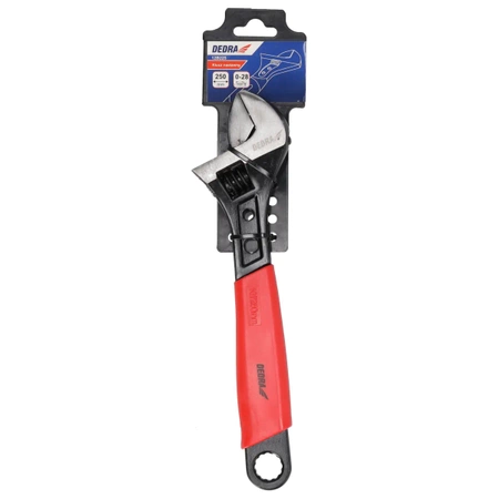 Klucz nastawny krótki, klucz francuski, szwed DEDRA 12B225 250mm, 0-28mm, plastikowy uchwyt