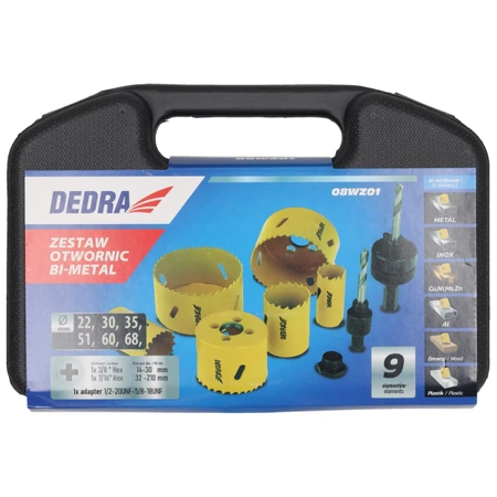 Zestaw otwornic bimetalowych DEDRA 08WZ01 8szt