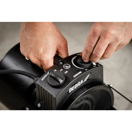 Nagrzewnica elektryczna 3,0kW okrągła, czarna DEDRA DED9931B