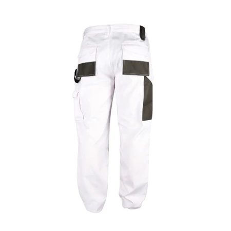 Spodnie ochronne DEDRA BH4SP-S S/48, białe, White line 190g/m2