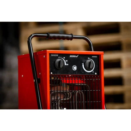 Nagrzewnica elektryczna 5kW, 400V, kwadratowa, czerwona DEDRA DED9922